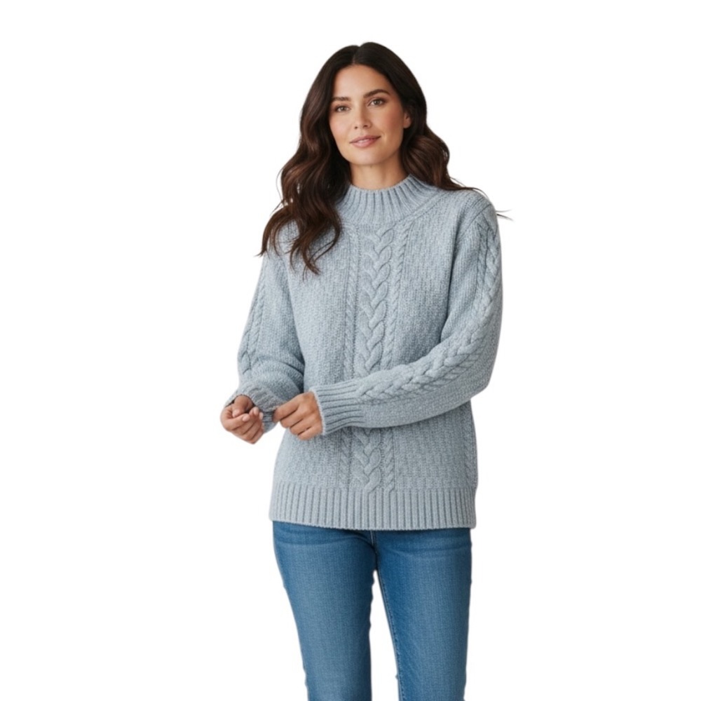 Irelandseye Made In Ireland Lambswool Cable Knit Chunky Sweater